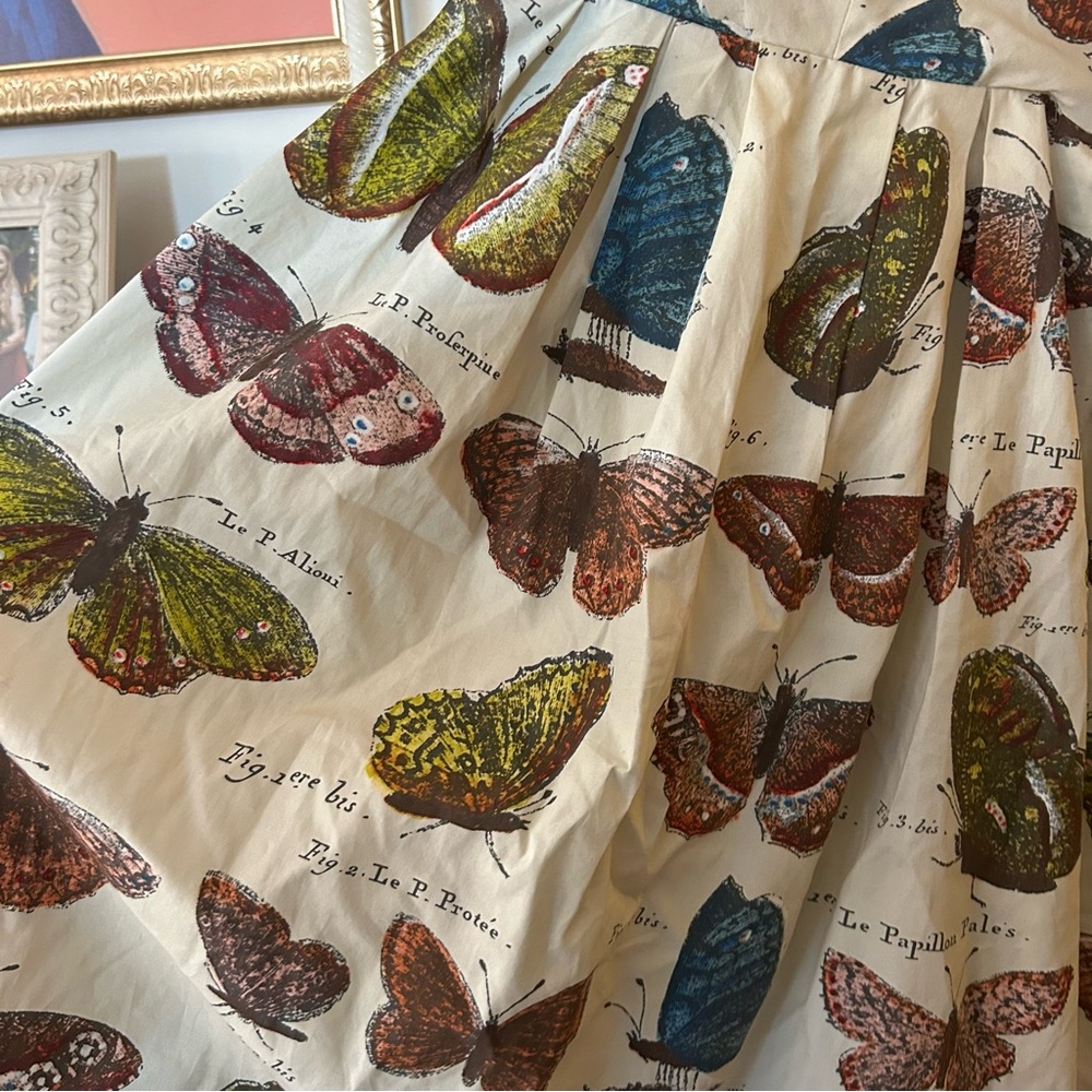Anthropologie Maeve Lepidoptera Butterfly Dress Botanical Whimsical Fairy Size 0 - Picture 3 of 8